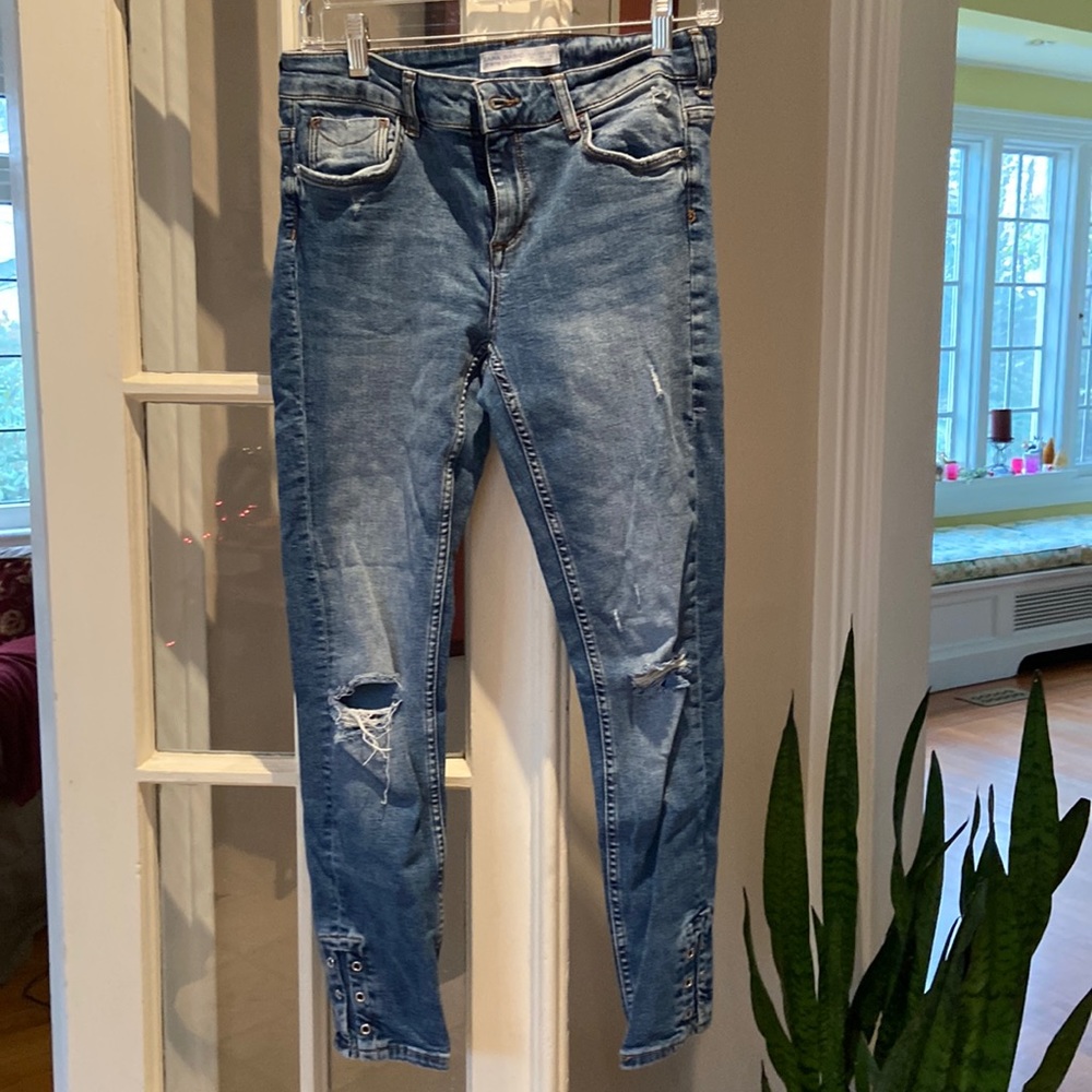 Zara Basic Z1975 denim, distressed.